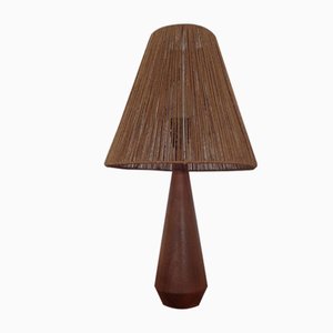 Mid-Century Danish Teak and Sisal Table Lamp, 1950s-RDW-712085