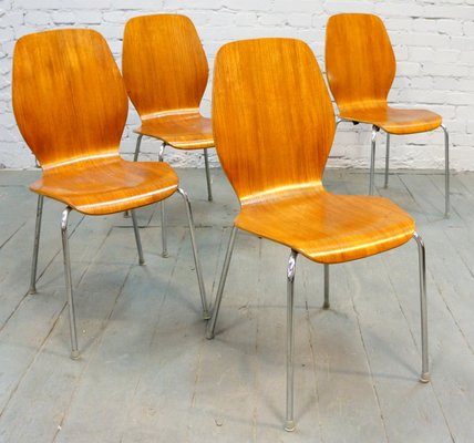 Mid-Century Danish Teak Dining Chairs, 1950s, Set of 4-QFD-883019