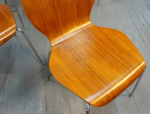 Mid-Century Danish Teak Dining Chairs, 1950s, Set of 4-QFD-883019