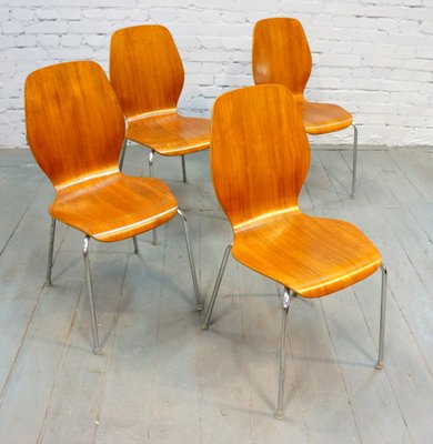 Mid-Century Danish Teak Dining Chairs, 1950s, Set of 4-QFD-883019