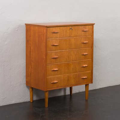 Mid-Century Danish Teak Dresser with Five Drawers, 1960s-UE-1723833