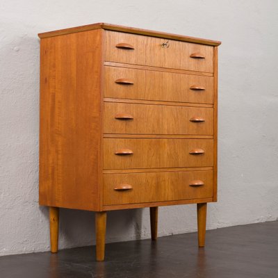 Mid-Century Danish Teak Dresser with Five Drawers, 1960s-UE-1723833