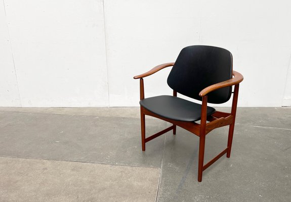 Mid-Century Danish Teak King Chair by Arne Hovmand Olsen for Onsild Møbelfabrik and Jutex, 1950s-UAH-2041927