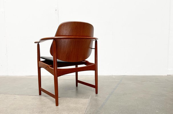 Mid-Century Danish Teak King Chair by Arne Hovmand Olsen for Onsild Møbelfabrik and Jutex, 1950s-UAH-2041927