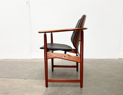 Mid-Century Danish Teak King Chair by Arne Hovmand Olsen for Onsild Møbelfabrik and Jutex, 1950s-UAH-2041927