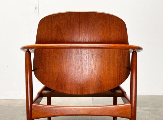 Mid-Century Danish Teak King Chair by Arne Hovmand Olsen for Onsild Møbelfabrik and Jutex, 1950s-UAH-2041927