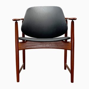 Mid-Century Danish Teak King Chair by Arne Hovmand Olsen for Onsild Møbelfabrik and Jutex, 1950s-UAH-2041927