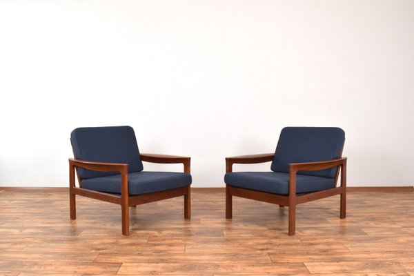 Mid-Century Danish Teak Lounge Chairs by Arne Vodder for Komfort, 1960s, Set of 2-LOT-2023786