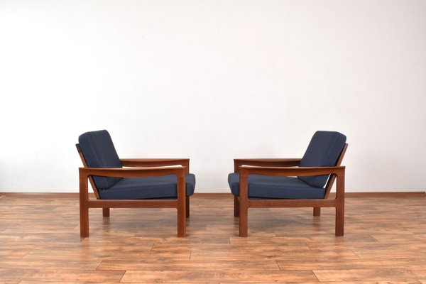 Mid-Century Danish Teak Lounge Chairs by Arne Vodder for Komfort, 1960s, Set of 2-LOT-2023786