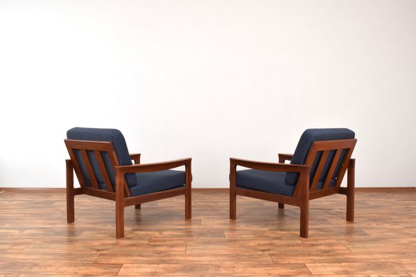 Mid-Century Danish Teak Lounge Chairs by Arne Vodder for Komfort, 1960s, Set of 2-LOT-2023786