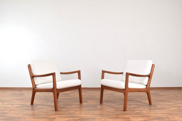 Mid-Century Danish Teak Lounge Chairs by Ole Wanscher for Cado, 1960s, Set of 2-LOT-2024443