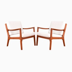 Mid-Century Danish Teak Lounge Chairs by Ole Wanscher for Cado, 1960s, Set of 2-LOT-2024443