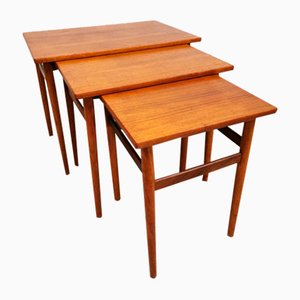 Mid-Century Danish Teak Mimiset Nesting Tables from Bijzettafels, Set of 3-BW-862547