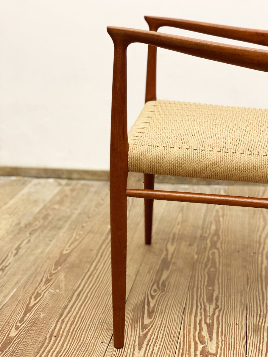 Mid-Century Danish Teak Model 56 Armrest Chair with Braid by Niels O. Møller for J.l. Moller, 1950s