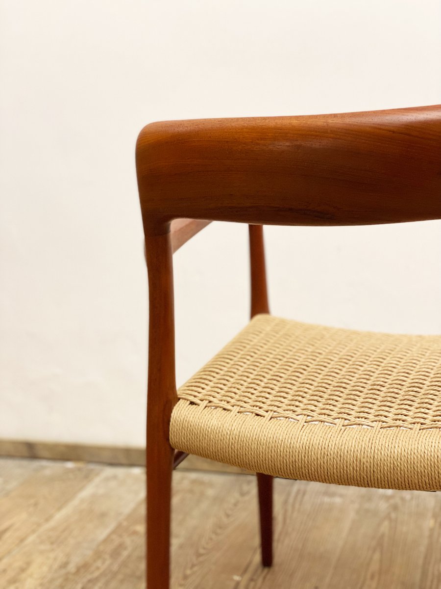 Mid-Century Danish Teak Model 56 Armrest Chair with Braid by Niels O. Møller for J.l. Moller, 1950s