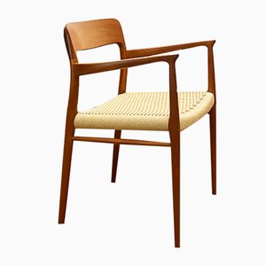 Mid-Century Danish Teak Model 56 Armrest Chair with Braid by Niels O. Møller for J.l. Moller, 1950s-DOY-1128571