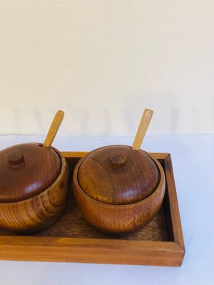 Mid-Century Danish Teak Pots, Set of 4-RZY-1256990