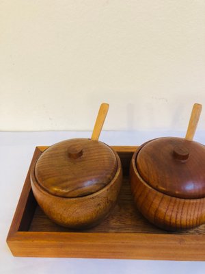 Mid-Century Danish Teak Pots, Set of 4-RZY-1256990