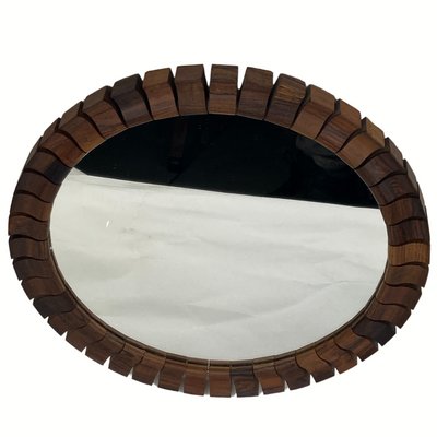 Mid-Century Danish Teak & Rosewood Mirror, 1960s-BHG-1436215