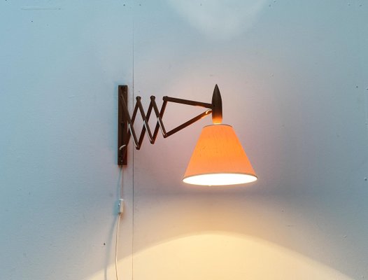 Mid-Century Danish Teak Scissor Wall Lamp from Le Klint-UAH-1015714