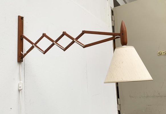 Mid-Century Danish Teak Scissor Wall Lamp from Le Klint-UAH-1015714