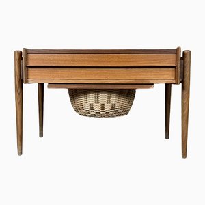 Mid-Century Danish Teak Sewing Box Side Table-EJL-1138854