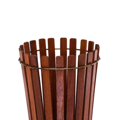 Mid-Century Danish Tripod Umbrella Stand or Paper Basket in Teak Wood, 1960s-QBR-1058083