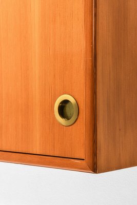 Mid-Century Danish Wall Mounted Sideboard in Oregon Pine and Brass, 1950s-SC-2024075