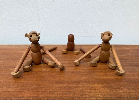 Mid-century Danish Wooden Apes, Set of 3-UAH-1189907