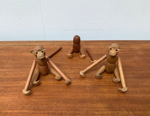 Mid-century Danish Wooden Apes, Set of 3-UAH-1189907