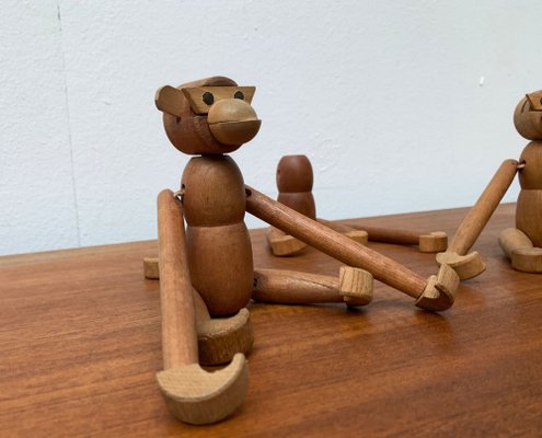 Mid-century Danish Wooden Apes, Set of 3-UAH-1189907