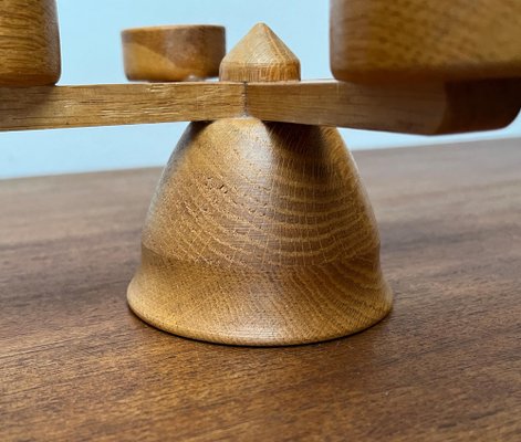 Mid-Century Danish Wooden Candleholder, 1960s-UAH-1796009