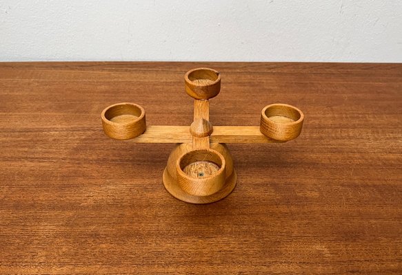 Mid-Century Danish Wooden Candleholder, 1960s-UAH-1796009