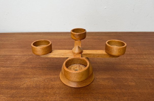 Mid-Century Danish Wooden Candleholder, 1960s-UAH-1796009