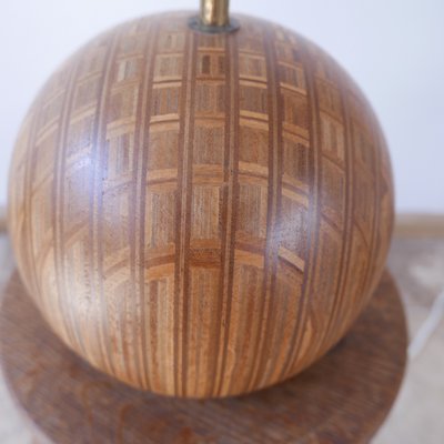 Mid-Century Danish Wooden Globe Table Lamp from Dyrlund, 1960s-JRP-702667