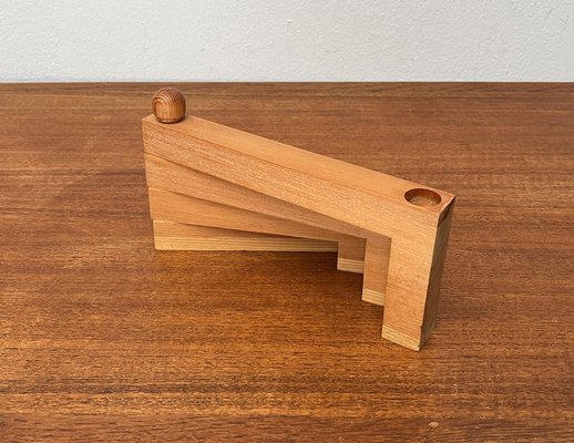 Mid-Century Danish Wooden Swivel Candleholder, 1960s-UAH-1796692