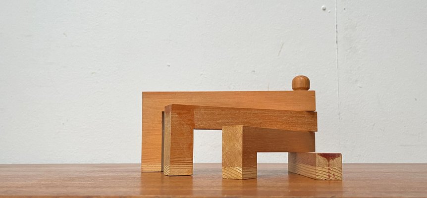 Mid-Century Danish Wooden Swivel Candleholder, 1960s-UAH-1796692