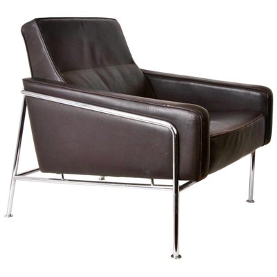 Mid-Century Dark Brown Leather Lounge Chair, 1956-JDR-1126122