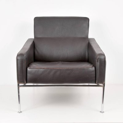 Mid-Century Dark Brown Leather Lounge Chair, 1956-JDR-1126122