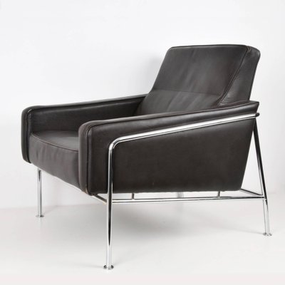 Mid-Century Dark Brown Leather Lounge Chair, 1956-JDR-1126122