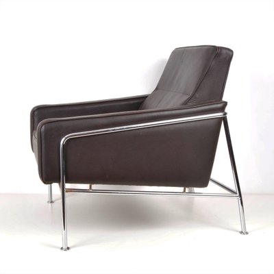 Mid-Century Dark Brown Leather Lounge Chair, 1956-JDR-1126122