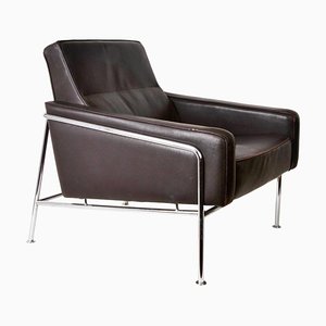 Mid-Century Dark Brown Leather Lounge Chair, 1956-JDR-1126122