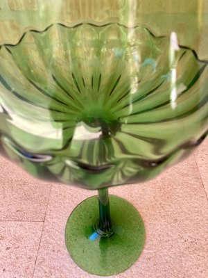 Mid-Century Decorative Green Cut Glass Cup, 1960s-NOU-819935