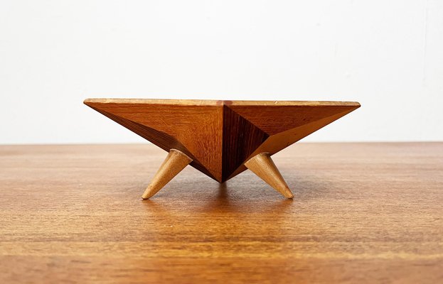 Mid-Century Decorative Wooden Tripod Bowl, 1960s-UAH-1796686