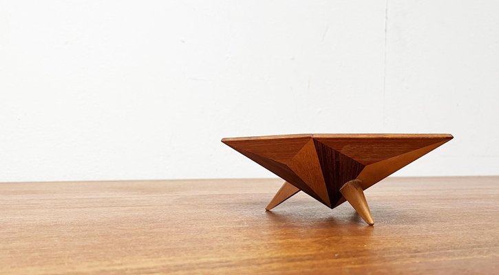 Mid-Century Decorative Wooden Tripod Bowl, 1960s-UAH-1796686