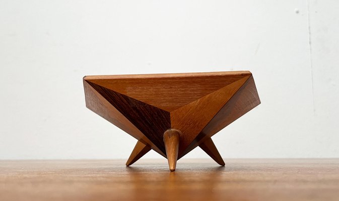 Mid-Century Decorative Wooden Tripod Bowl, 1960s-UAH-1796686