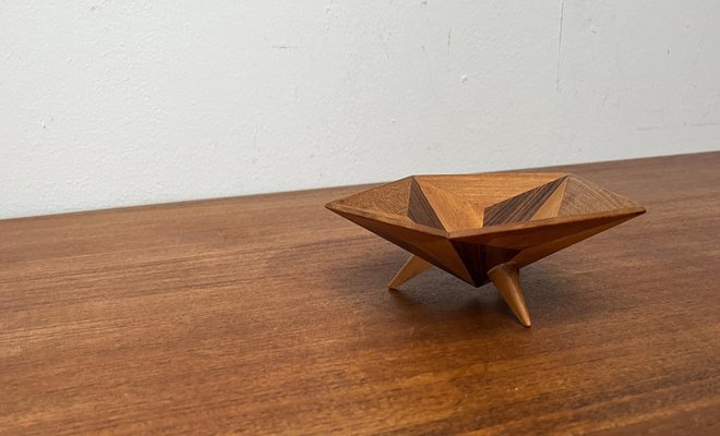 Mid-Century Decorative Wooden Tripod Bowl, 1960s-UAH-1796686