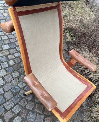 Mid-Century Delfin Swivel Chair in Cognac Brown Leather from Göte Möbler Nässjö, Sweden, 1970s-IJL-1824333