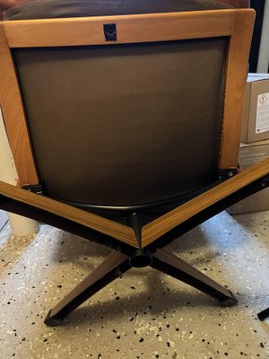 Mid-Century Delfin Swivel Chair in Cognac Brown Leather from Göte Möbler Nässjö, Sweden, 1970s-IJL-1824333