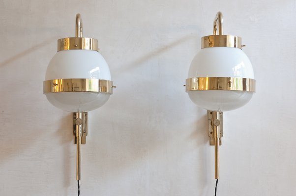 Mid-Century Delta Sconces by Sergio Mazza for Artemide, Set of 2-LPM-660277